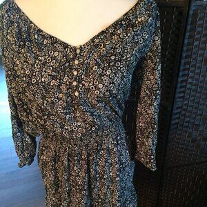 American Living black & white floral dress size M